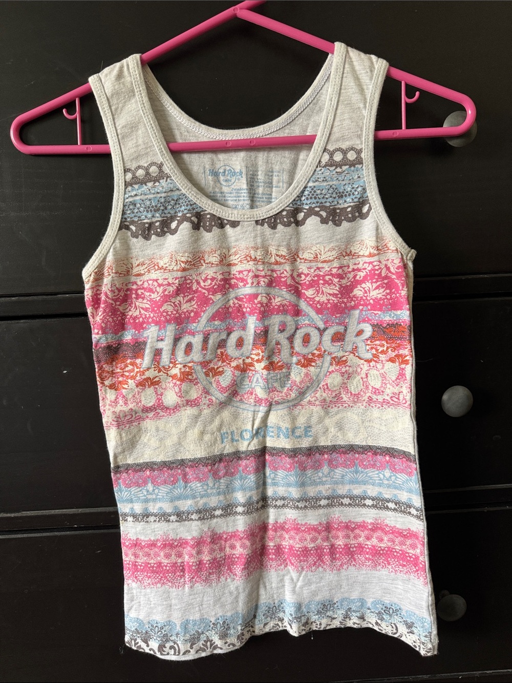 Hard Rock Cafe Florence Striped Tank Top - Pink, Blue & Gray